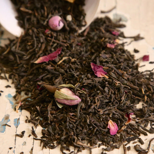 Té negro Pu Erh capullos y pétalos de rosa - 50 g